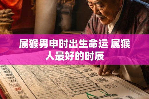 属猴男申时出生命运 属猴人最好的时辰