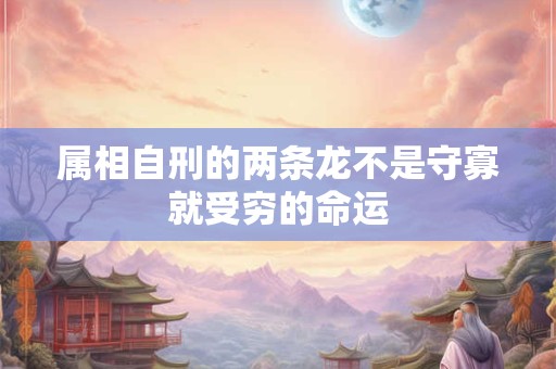 属相自刑的两条龙不是守寡就受穷的命运