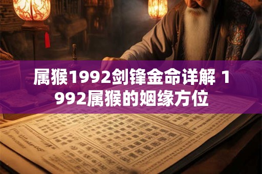 属猴1992剑锋金命详解 1992属猴的姻缘方位