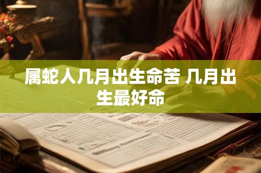 属蛇人几月出生命苦 几月出生最好命