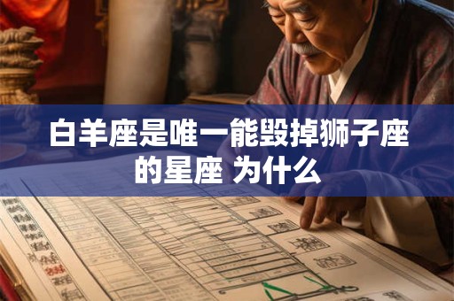 白羊座是唯一能毁掉狮子座的星座 为什么