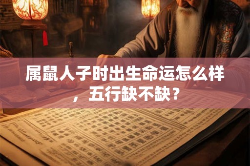 属鼠人子时出生命运怎么样，五行缺不缺？