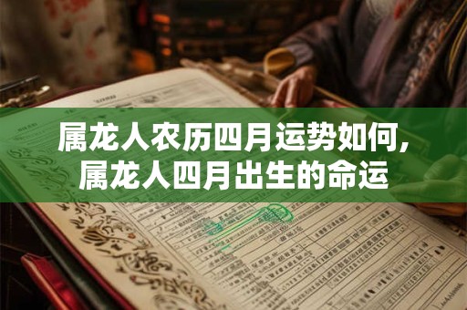 属龙人农历四月运势如何,属龙人四月出生的命运