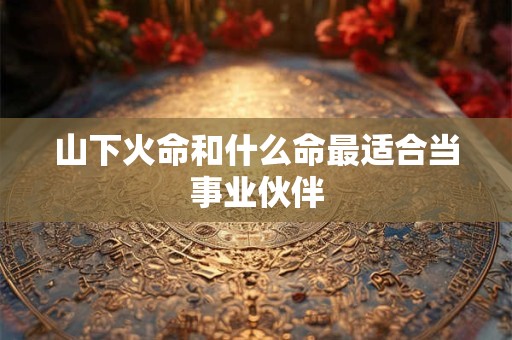 山下火命和什么命最适合当事业伙伴