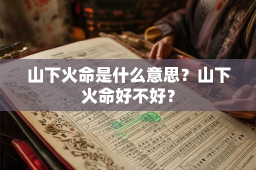 山下火命是什么意思？山下火命好不好？