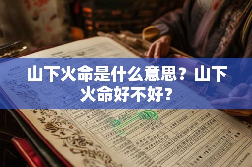 详细阅读:山下火命是什么意思?山下火命好不好? 山下火命是什么意思?山下火命好不好?