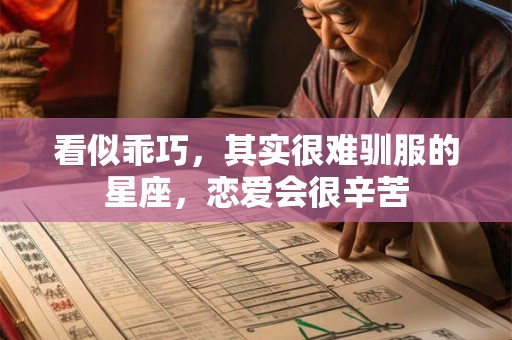 看似乖巧，其实很难驯服的星座，恋爱会很辛苦