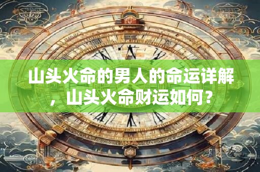 山头火命的男人的命运详解，山头火命财运如何？