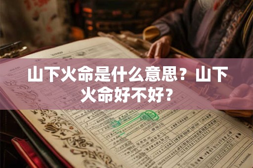 山下火命是什么意思？山下火命好不好？