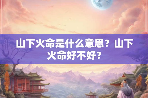 山下火命是什么意思？山下火命好不好？