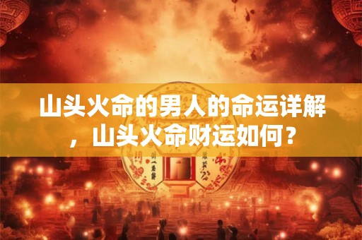 山头火命的男人的命运详解，山头火命财运如何？