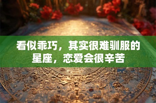 看似乖巧，其实很难驯服的星座，恋爱会很辛苦