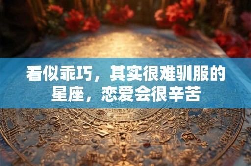 看似乖巧，其实很难驯服的星座，恋爱会很辛苦