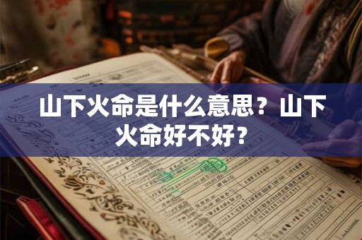 山下火命是什么意思？山下火命好不好？
