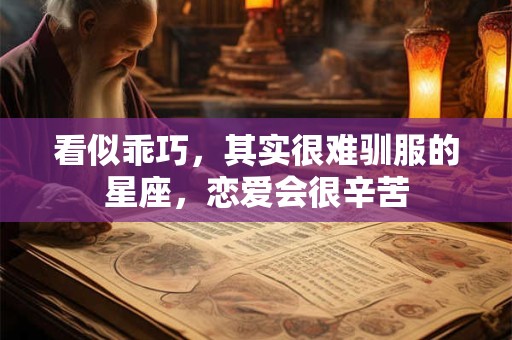 看似乖巧，其实很难驯服的星座，恋爱会很辛苦