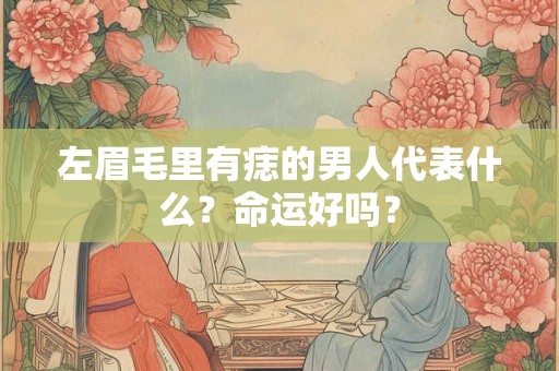 详细阅读:左眉毛里有痣的男人代表什么?命运好吗? 左眉毛里有痣的男人代表什么?命运好吗?