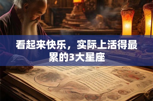 看起来快乐，实际上活得最累的3大星座