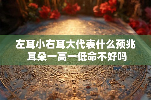 详细阅读:左耳小右耳大代表什么预兆 耳朵一高一低命不好吗 左耳小右耳大代表什么预兆 耳朵一高一低命不好吗