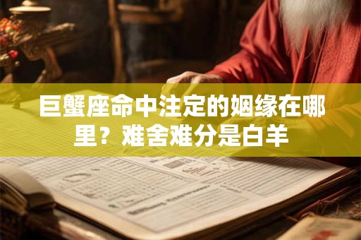 巨蟹座命中注定的姻缘在哪里？难舍难分是白羊