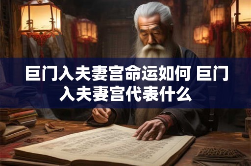巨门入夫妻宫命运如何 巨门入夫妻宫代表什么