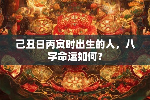 己丑日丙寅时出生的人，八字命运如何？