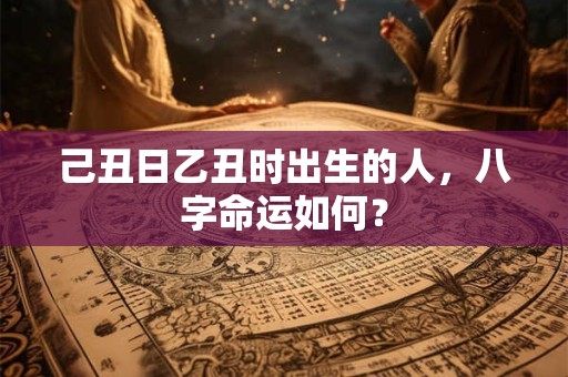 己丑日乙丑时出生的人，八字命运如何？