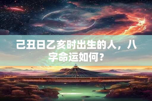 己丑日乙亥时出生的人，八字命运如何？