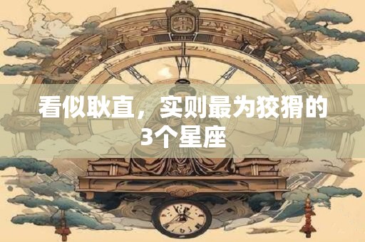 看似耿直，实则最为狡猾的3个星座