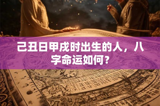 己丑日甲戌时出生的人，八字命运如何？