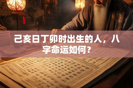己亥日丁卯时出生的人，八字命运如何？