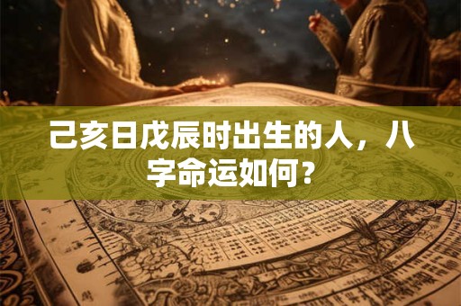 己亥日戊辰时出生的人，八字命运如何？