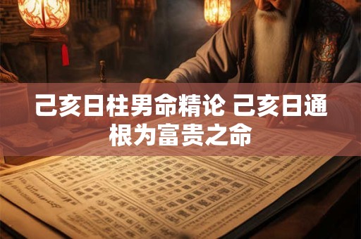 己亥日柱男命精论 己亥日通根为富贵之命