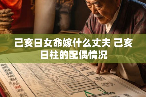 己亥日女命嫁什么丈夫 己亥日柱的配偶情况