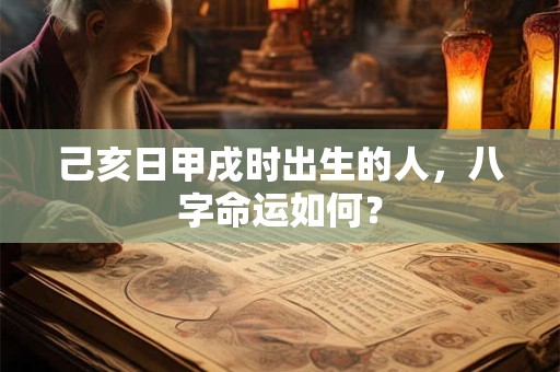 详细阅读:己亥日甲戌时出生的人,八字命运如何? 己亥日甲戌时出生的人,八字命运如何?