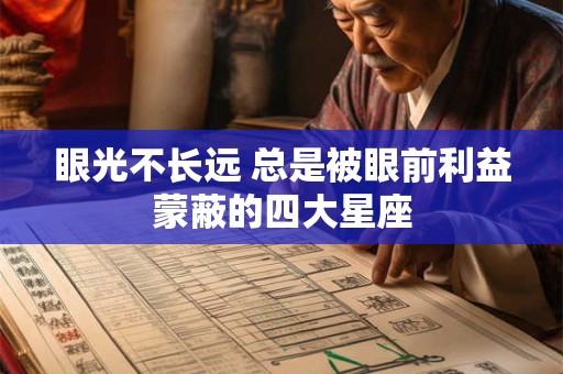 眼光不长远 总是被眼前利益蒙蔽的四大星座