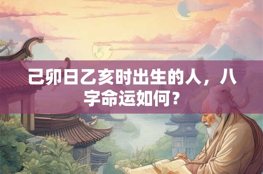 己卯日乙亥时出生的人，八字命运如何？