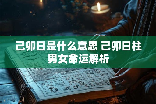 己卯日是什么意思 己卯日柱男女命运解析