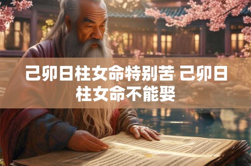 己卯日柱女命特别苦 己卯日柱女命不能娶