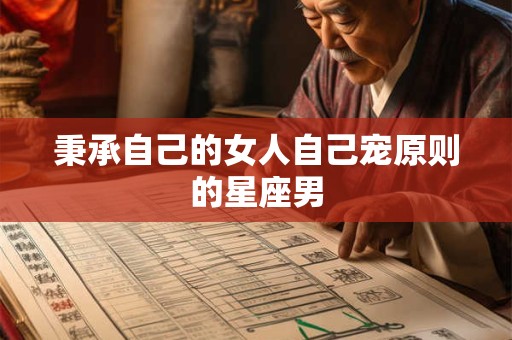 秉承自己的女人自己宠原则的星座男