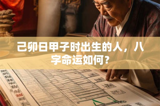 己卯日甲子时出生的人，八字命运如何？