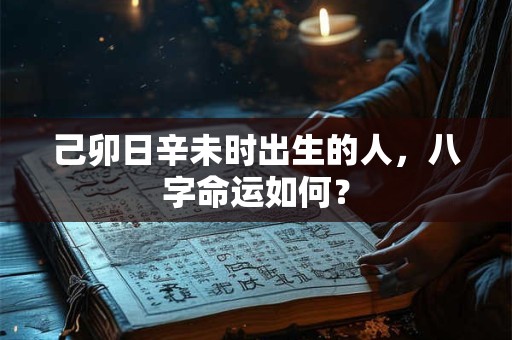 己卯日辛未时出生的人，八字命运如何？