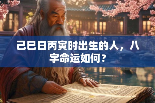 己巳日丙寅时出生的人，八字命运如何？