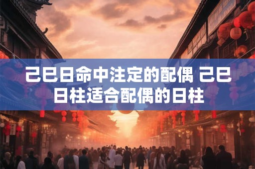 己巳日命中注定的配偶 己巳日柱适合配偶的日柱
