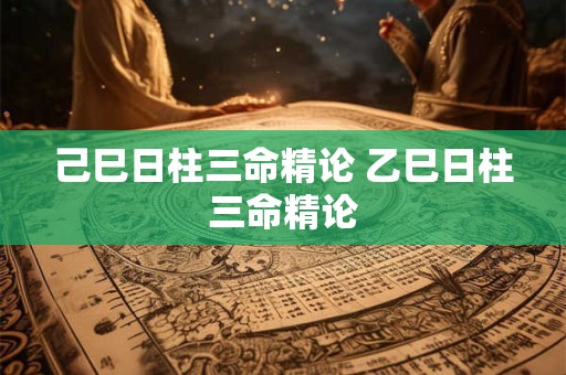 己巳日柱三命精论 乙巳日柱三命精论
