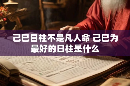 己巳日柱不是凡人命 己巳为最好的日柱是什么