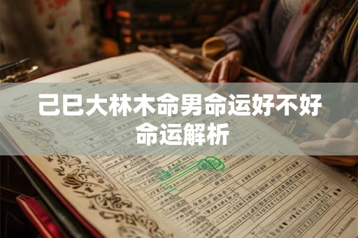 己巳大林木命男命运好不好 命运解析