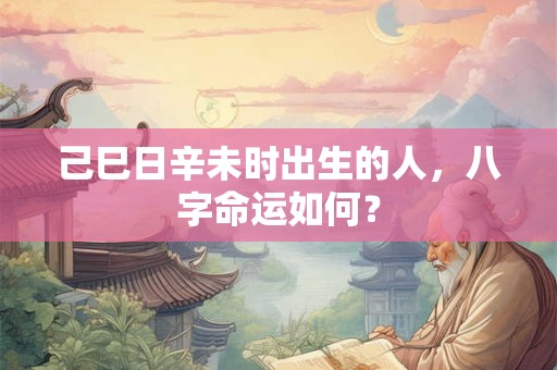 己巳日辛未时出生的人，八字命运如何？
