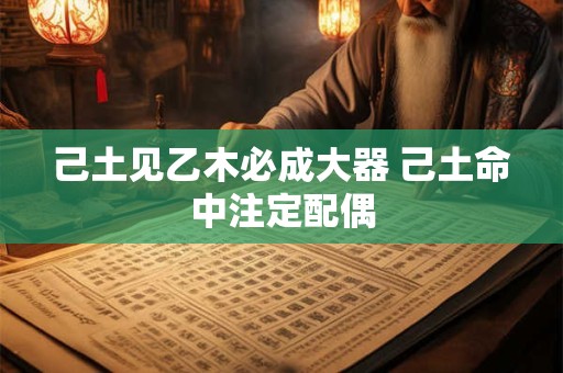 己土见乙木必成大器 己土命中注定配偶