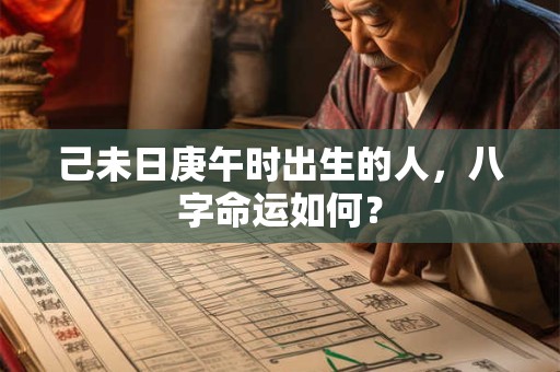 己未日庚午时出生的人，八字命运如何？