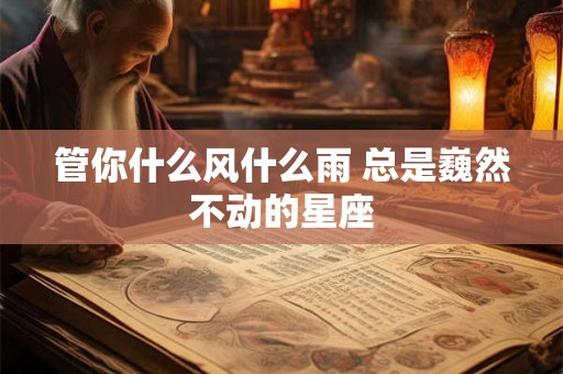 管你什么风什么雨 总是巍然不动的星座